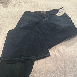 MOTHER Blue Flare Wide Leg Denim